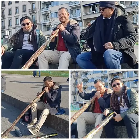 Playing Didgeridoo in Urban Setting