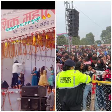 Festival Stage and Crowd Scene