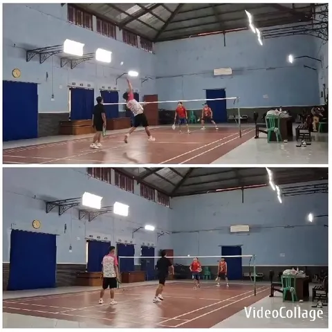 Badminton Game in Indoor Court