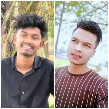 Two Men Posing Outdoors