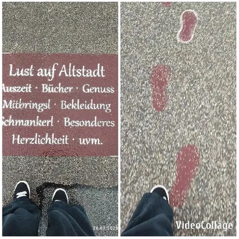 German Text on Sidewalk Patch