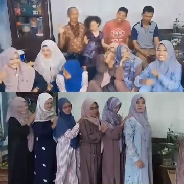 Smiling Group and Women in Hijabs