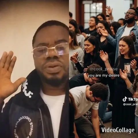 Man Engaging in Group Worship
