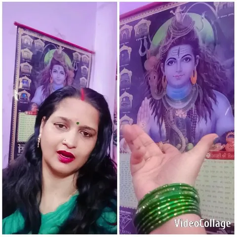 Woman with Deity Calendar