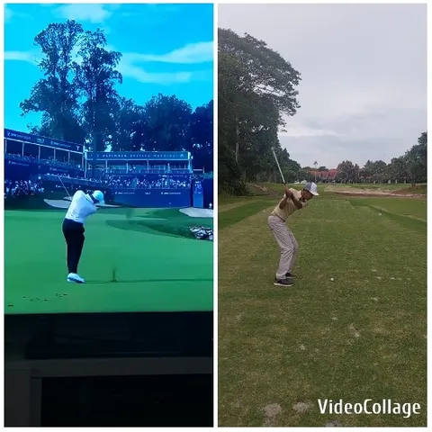 Golfers Swinging on the Course