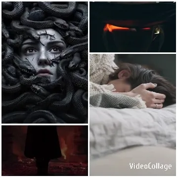 Medusa-like Face Surrounded by Snakes