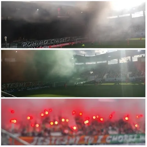 Stadium Event with Smoke and Crowd