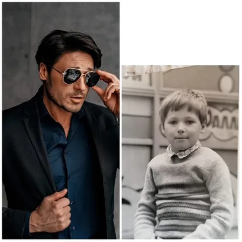 Man in Suit and Boy Portrait