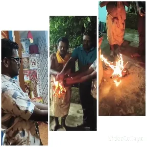 Religious Ceremony with Fire Rituals