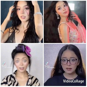 Woman Posing with Various Expressions