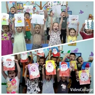 Children Holding Colorful Artworks