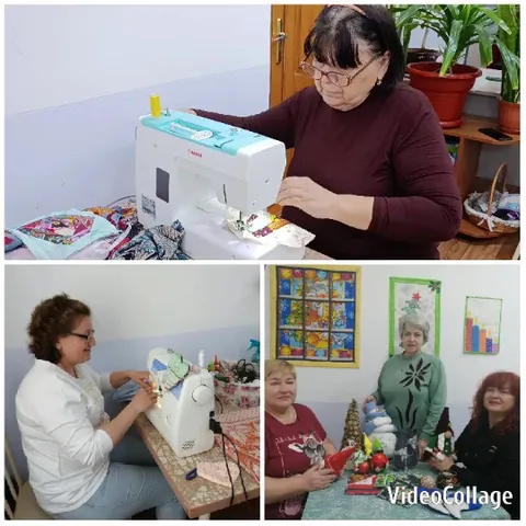 Sewing Machine and Crafting Women
