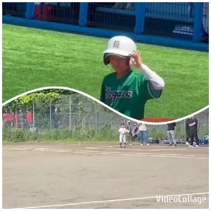 Child in Baseball Gear on Field