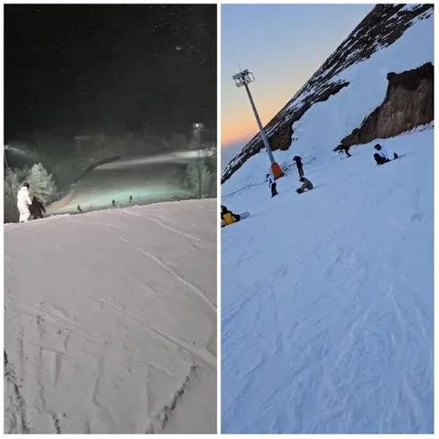 Ski Slopes Day and Night