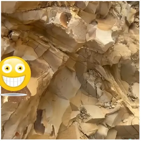 Rocky Surface With Emoji Overlay