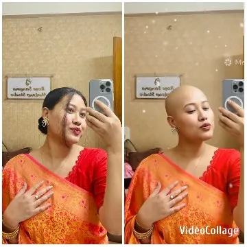 Selfie Portraits in Orange Saree