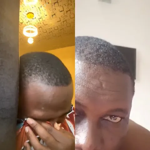 Person Looking Down, Then Up