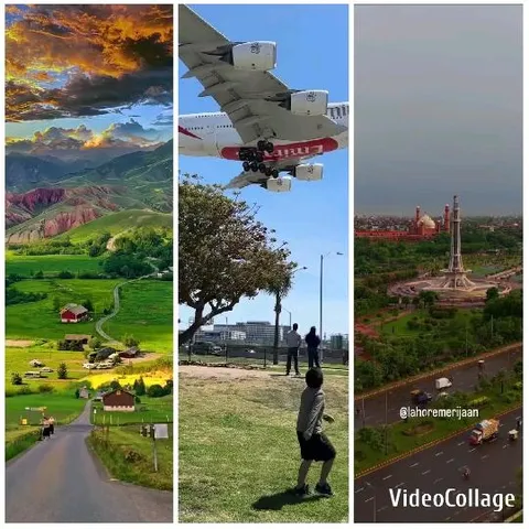Scenic Landscape and City Aerial View