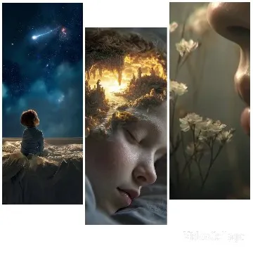 Child Gazing at Starry Night Sky