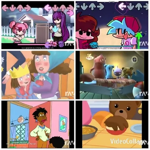 Cartoon Characters in Dance Game