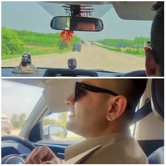 Road Trip View from Backseat