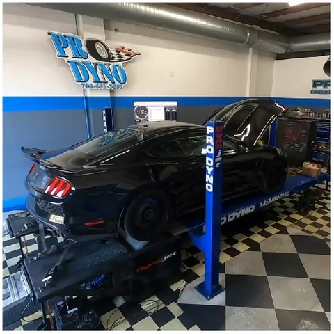 Black Car on Dynamometer for Testing