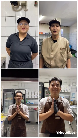 Four People Cooking Together