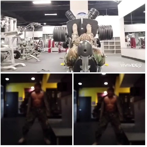 Leg Press and Open Shirt Pose