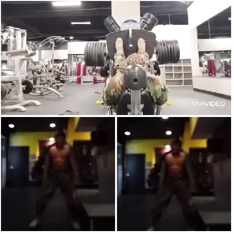 Leg Press and Open Shirt Pose