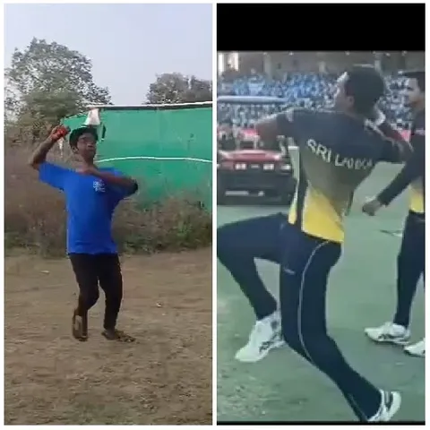 Cricket Player and Stadium Scene