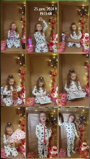 Girl Opening Christmas Presents
