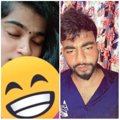 Person with Emoji and Floral Background