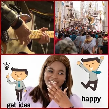 Guitar Playing and Crowd Scene