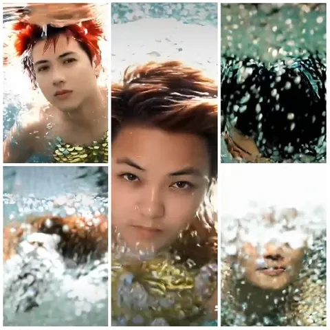 Underwater Scenes with Colorful Hair