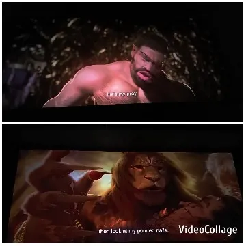 Animated Character and Lion Scene