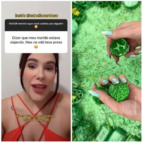 Woman with Humor and Colorful Sand