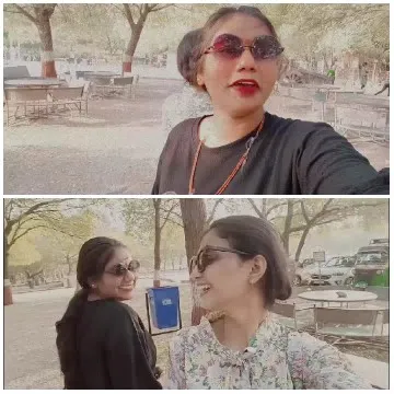 Smiling Women Enjoying Outdoors