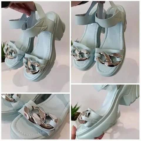 Light Blue Platform Sandals Display