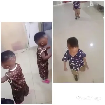 Two Children in Matching Outfits