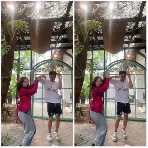 Playful Poses in Garden Setting