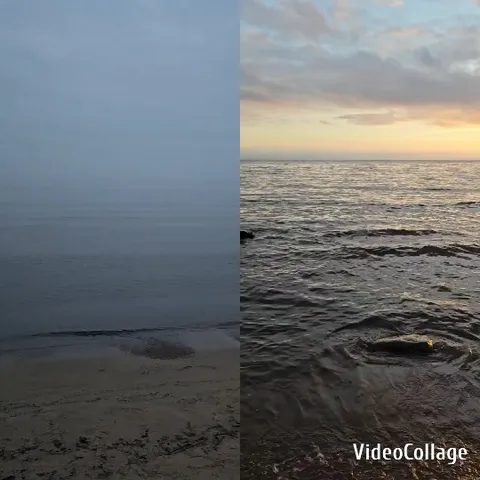 Misty Seascape and Sunset View