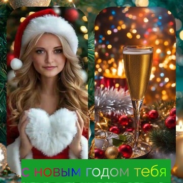 Festive Santa and Sparkling Wine