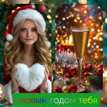 Festive Santa and Sparkling Wine