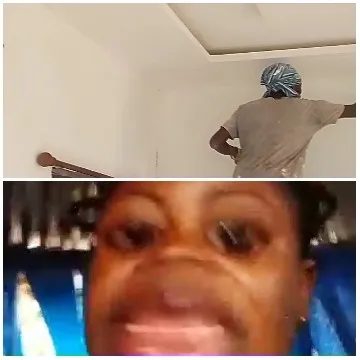 Working on a Ceiling and Face