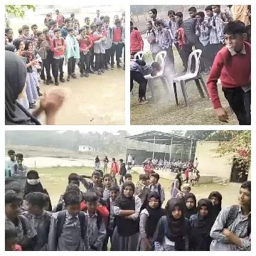 Students Gathering Outside School
