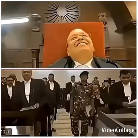 Smiling Person in Courtroom Setting