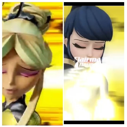 Two Animated Characters with Closed Eyes