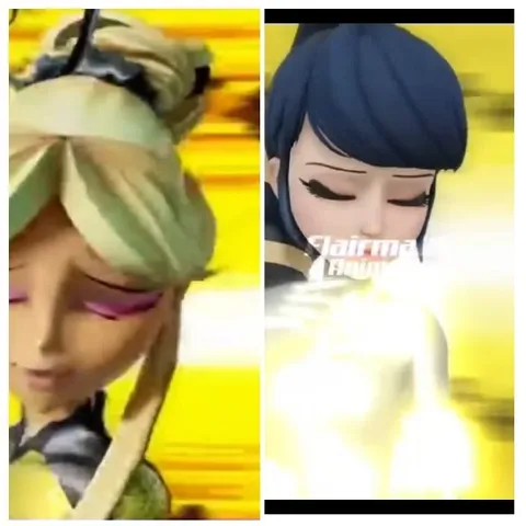 Two Animated Characters with Closed Eyes