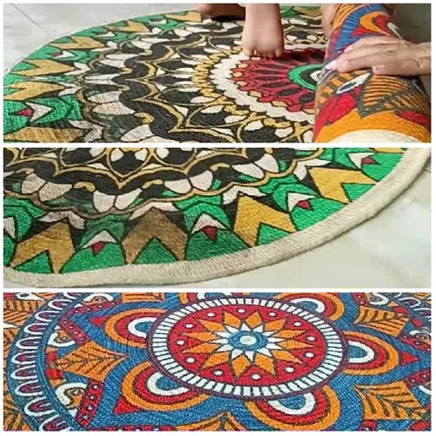 Colorful Mandala Rug Details