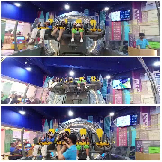 Theme Park Ride in Action